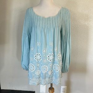 Sophie Max Eyelet Tunic Blouse